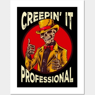 Funny Skeleton Meme Pun Goth Men Women Funny Halloween Posters and Art